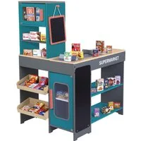 Tanner Kaufladen Moderner Supermarkt, inkl 40 Kaufladenminiaturen, aus Holz