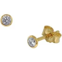 trendor Paar Ohrstecker 86304, für Damen und Herren 333 Gold Zirkonia 3,5 mm