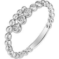 Firetti Fingerring Schmuck Geschenk Silber 925 Damenring Kugeln rund Tennis, mit Zirkonia (synth)