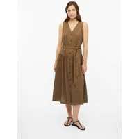 s.Oliver Midikleid Kleid Leinenmix-Kleid mit Raffung