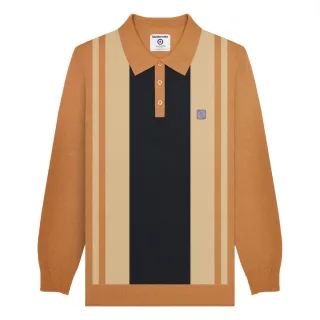 Lambretta - "AW24" Poloshirt Verkleidet für Herren Langärmlig (Tabak)