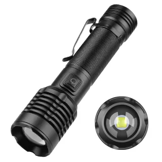 800LM XHP50 LED Powerful Flashlight Type-C Rechargeable Zoomable Flash Light Power By 18650/3*AAA Battery High Power Led