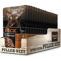 Leonardo Catfood Duck with extra pulled Beef - saftiges Entenpaté mit Rindfleisch 16x70g, Nassfutter für: Katzen