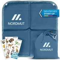 Nordmut Thermositzkissen Sitzkissen Outdoor Kinder, faltbar wetterfest, Camping, Kindergarten, Spar-Set, 1-tlg., Nordmut Ylläs + Transportbeutel + Karabiner, isolierend, wasserabweisend, ultraleicht, rutschfest, Karabinerhaken