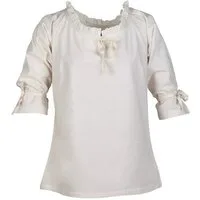 Battle Merchant Burgfräulein-Kostüm Markt-Mittelalter Bluse Birga 3/4 Arm Natur Größe M
