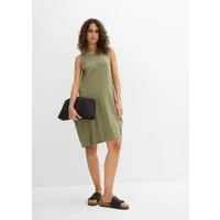 bonprix Jerseykleid für den Alltag, ärmellos, aus Baumwolle, in A-Linie, mit Taschen