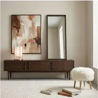 IDIMEX Lowboard TECCA, Niedriges Sideboard aus Massivholz 3 Türen Wohnzimmer Nussbaum Finish