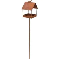 Dekoleidenschaft Gartenstecker "Vogelhaus" Metall mit Rost, Vogelhäuschen, Vogelfutterhaus Futterhaus