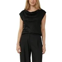 s.Oliver BLACK LABEL Wasserfallshirt mit Wasserfall-Kragen und aus reiner Viskose