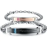 Kim Johanson Schmuckset Keep Me in Your Heart (Set, 2-tlg), mit Zirkonia, 2 Partner Armbänder