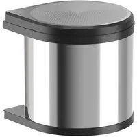 Hailo Einbaumülleimer Hailo Abfallsammler 3512031 MO Swing bs Mono 12 L Edelstahl schwarz, für Schrankbreite ab 400 mm mit Drehtür