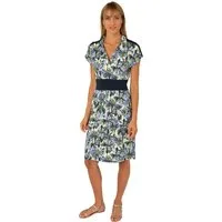Estefania for woman Sommerkleid 191-5213 im sommerlichen Palmen-Design Palmen Druck