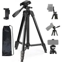 Neewer TP53 Metall Reisestativ mit Kaltblitzschuh für iPhone & Kamera Kamerastativ (höhenverstellbar von 42 bis 146 cm)