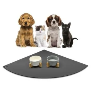SANOZOO ® - Napfunterlage Eckrund - Öko-Tex und Made in Germany grau 60 cm, 60 cm