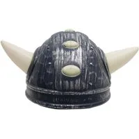 Karneval-Klamotten Kostüm Wikinger-Helm grau mit Hörner Gallier Karneval, Wikingerhelm für Erwachsene grau mit kleinen Hörnern Nordmann