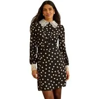 Love & Roses Minikleid Love & Roses Minikleid mit Spitzenkragen (1-tlg)