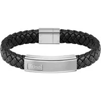 BOSS Armband Schmuck Edelstahl Armschmuck Lederarmband LANDER, mit Zirkonia (synth)