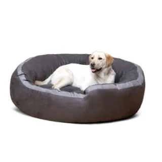 Tierlando LANA Hundebett Hundesofa M L XL Velours MEGA DICK SUPERWEICH schwarz/ graphit 1 m, 30 cm, 90 cm