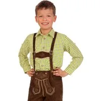 Orbis Textil GmbH & Co. KG Trachtenhemd Trachtenhemd Kind - Ki-H038 - PETERLE - apfelgrün, türkis