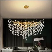 RRBEST Kronleuchter Modern Kronleuchter Kristall Leuchte, Luxus Kristall Pendelleuchte, Dimmbar Kristall Hängeleuchte, für Esszimmer, Wohnzimmer, Schlafzimmer