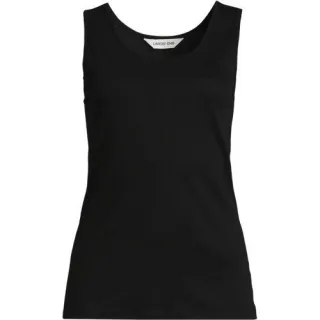 Ärmelloses Top aus Baumwolle, Damen,  Schwarz, Baumwolle, by Lands' End