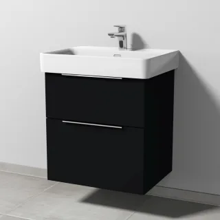 Sanipa 3way Waschtischunterbau zu Laufen Pro S Waschtisch mit 2 Auszügen, Schwarz-Matt UF76608