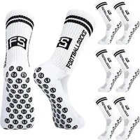 LuxusKollektion Fußballtor Fußballsocken Kinder Rutschfest Grip Sportsocken 35-39 Weiß