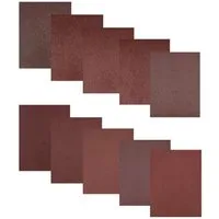 varivendo Schleifpapier 10er Set Schleifpapier Aluminiumoxid C-Papier gemischte Körnung Rot, (Set, 10 St., Schleifpapier), Schleifbogen Schleifstreifen Schmirgelpapier Sandpapier Schleifmittel