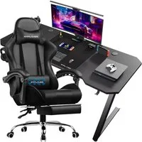 GTPLAYER Gaming-Stuhl Bürostuhl mit Massagefunktion, Fußstütze, Kopfstütze (Packung), Ergonomischer Gamer Stuhl Maximale Belastung 150 kg, 360° drehbar