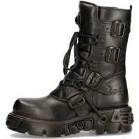 NEW ROCK M-373-S18 Bikerboots Handgefertigte Schwarze Stiefel für Stilvolle Rebellion