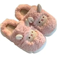 NEXORA Flauschige Hausschuhe mit Schaf-Motiv – Warme Plüsch Pantoffeln Damen Plüsch Hausschuhe kuschelige Hausschuhe im 3D-Design