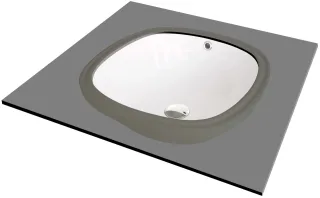 Neuesbad Serie 100 Einbauwaschtisch von unten WHITE 380X380MM NB1DECGA_6U4U1