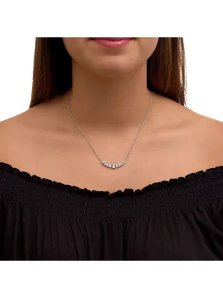 Zeeme Gemstones Halskette Silber 925 rhodiniert mit 9x Blautopas (beh.)