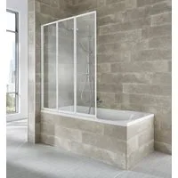 welltime Badewannenaufsatz Nassau, Einscheibensicherheitsglas, (3 tlg), Badewannenfaltwand, Spritzschutzwand für Badewanne, Glaswand