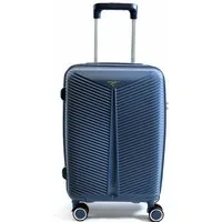 Zimmert Leather Hartschalen-Trolley Lightracer, 4 Rollen, Gr. S 55 cm Koffer, 4 Rollen, bruchsicheres PP, TSA-Schloss, Blau