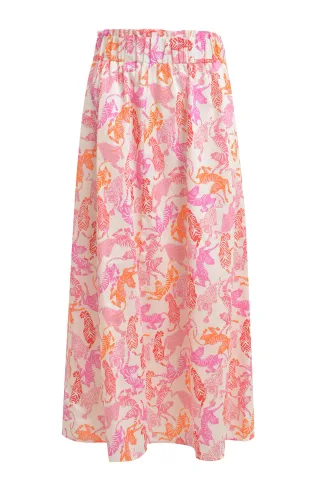Milano Italy - midiskirt w smocked wb pink print - Gr. - 44