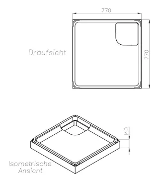 Neuesbad Wannenträger für Kaldewei Superplan NEU 90x90x2,5 SD 25755