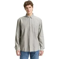 TOM TAILOR Denim Langarmhemd gestreift, mit Button-down-Kragen