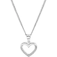 Firetti Kette mit Anhänger Schmuck Geschenk Silber 925 Halsschmuck Halskette Panzerkette Herz, mit Kristallstein (synth)