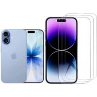 CLM-Tech Displayschutzglas 3X für iPhone 17 6,1 Zoll, Panzerglas Folie - Anti-Fingerabdruck und kratzfest -, 3 Stück, Kristallklar