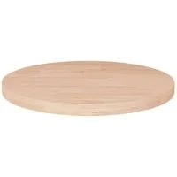 vidaXL Tischplatte Runde Tischplatte Ø50x2,5 cm Unbehandeltes Massivholz Eiche (1 St)