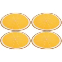 Koopman Platzset Tischset Platzteller Tischset Frucht 4 Tlg. Set, (Set, 4-St., Packung), 4 Stk, Zitrone, Ø 38cm, Polyester, Esstisch