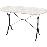 Lesli Living Gartentisch Marmortisch Marmor weiß oval 120x60x71 cm