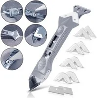 STAHLWERK Multitool Silikon Fugenwerkzeug Silikonspachtel Silikonschaber Fugenabzieher, (Packung, 1 St), mit Silikon-Spachtelaufsätze