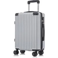 YONSLY Koffer Hartschalen-Reisekoffer Trolley Handgepäck, 4 Rollen, ABS-Hartschale, Zahlenschloss, weicher Gummigriff