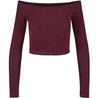 URBAN CLASSICS Longsleeve Urban Classics Damen Ladies Off Shoulder Glitter Longsleeve (1-tlg)