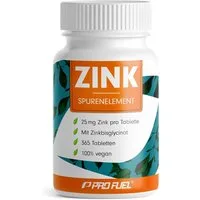 ProFuel Zink 25mg mit Zinkbisglycinat für höchste Bioverfügbarkeit Tabletten, 1 er 365 Tabletten – Hochdosiertes Zinkbisglycinat à 365 St., 82 g, laborgeprüft mit Zertifikat - optimal hochdosiert