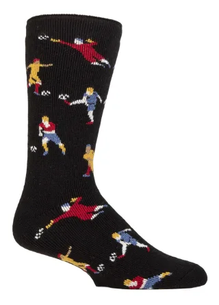 Herren Fun Hobby Socken | Heat Holders Lite | Novelty Fluffy Fleece gefüttert thermische Socken für den Winter - Fußball