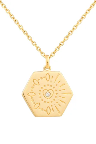 cai Halskette 925 Sterling Silber Topas Tattoo Motiv Hexagon