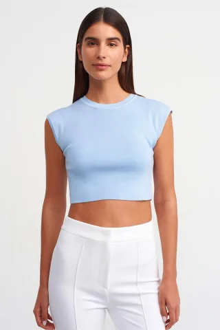 Damen ärmelloses Ripp-Crop-Top